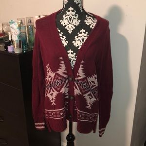 Burgundy Cardigan